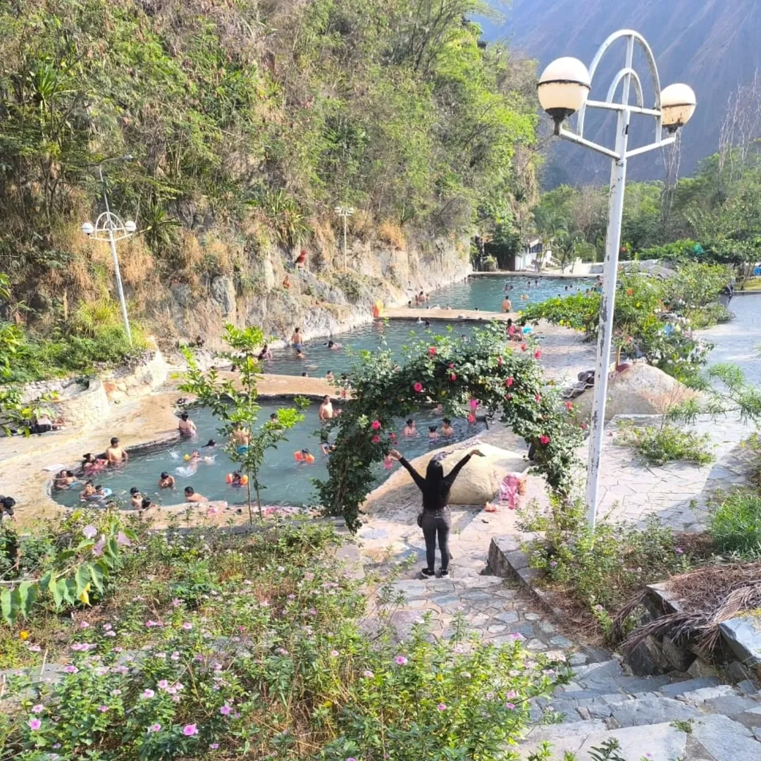 Cocalmayo thermal bath complex with cloud-forest vegetation