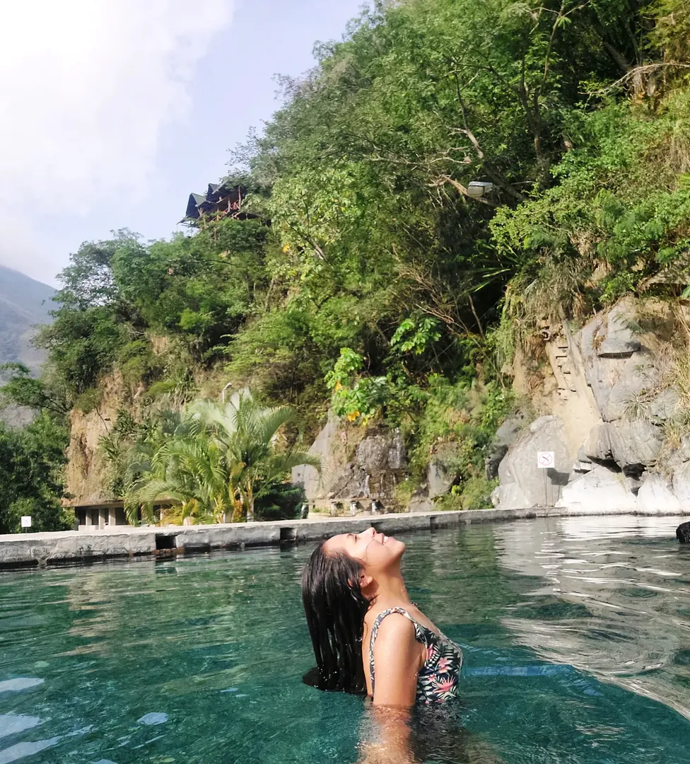 Terraced hot-spring pools at Cocalmayo in the Santa Teresa valley