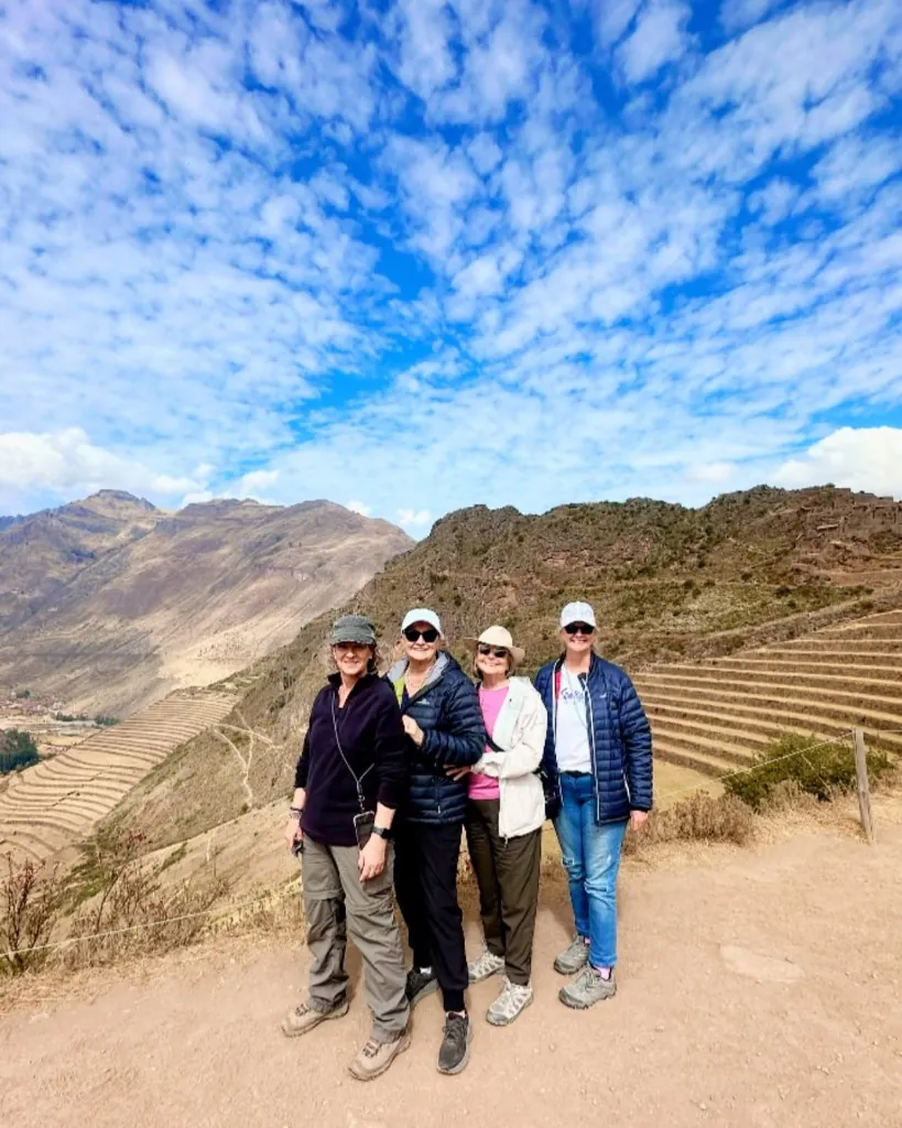Pisac terraces overlooking the valley