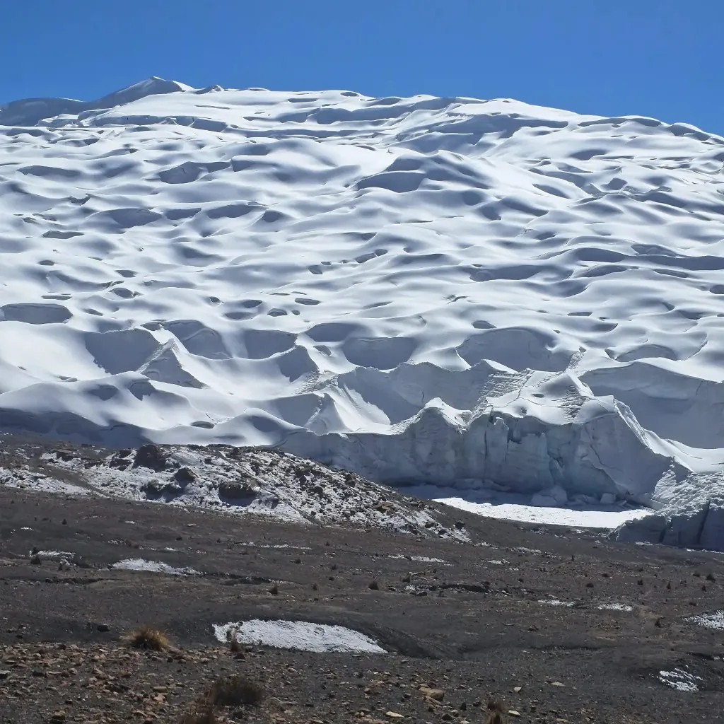 Icicles and blue ice on the Quelccaya glacier